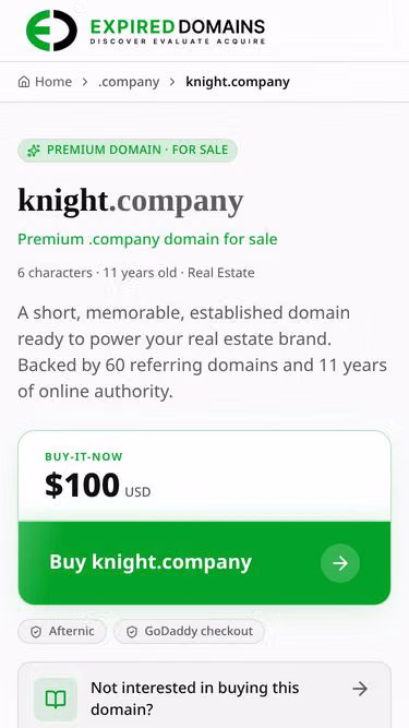 Screenshot of knight.company