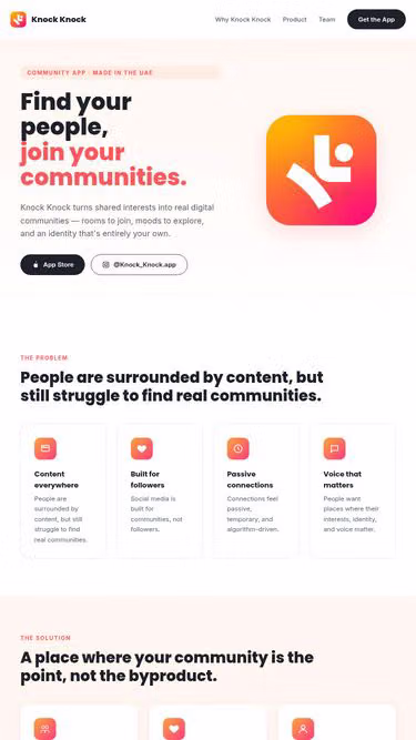 Screenshot of knock.ae