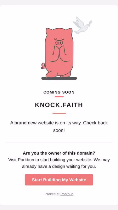 Screenshot of knock.faith