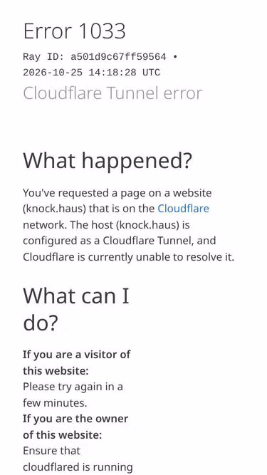 Screenshot of knock.haus