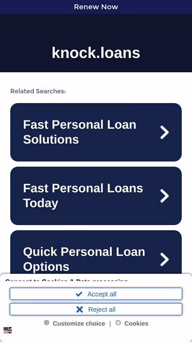 Screenshot of knock.loans