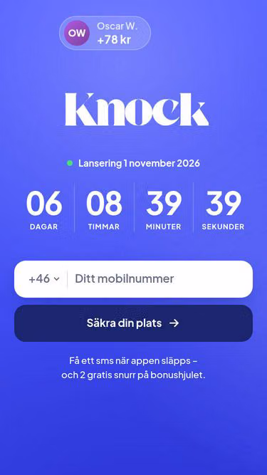 Screenshot of knock.se