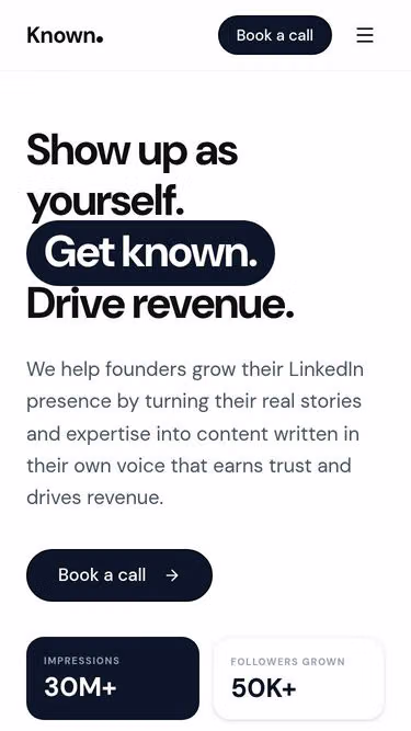 Screenshot of known.so