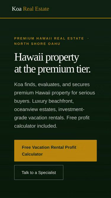 Screenshot of koa.surf