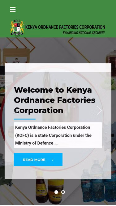 Screenshot of kofc.co.ke
