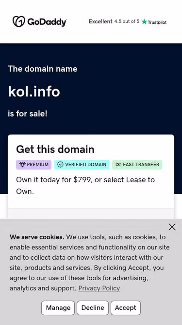Screenshot of kol.info