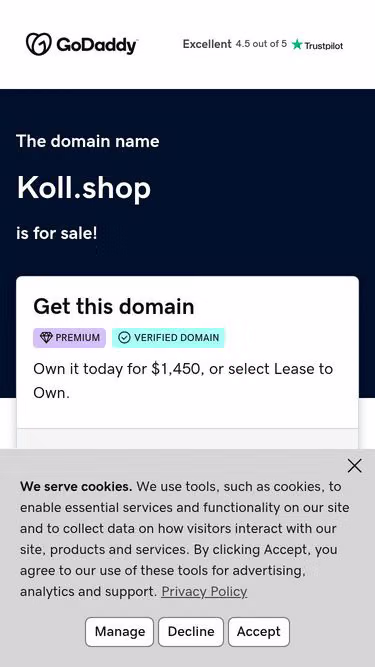 Screenshot of koll.shop