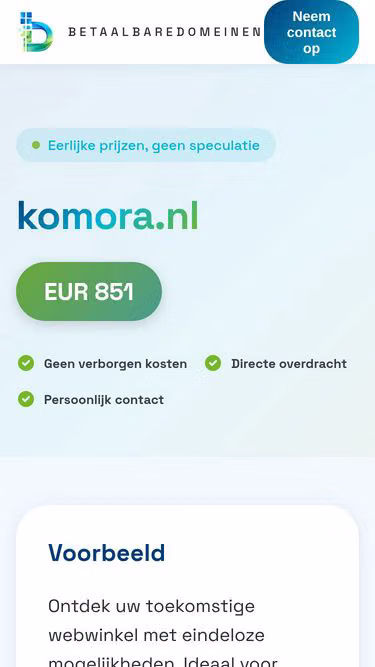 Screenshot of komora.nl