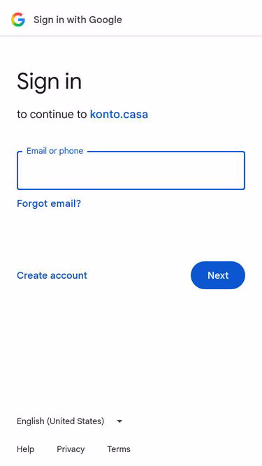 Screenshot of konto.casa