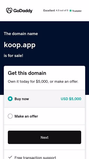 Screenshot of koop.app