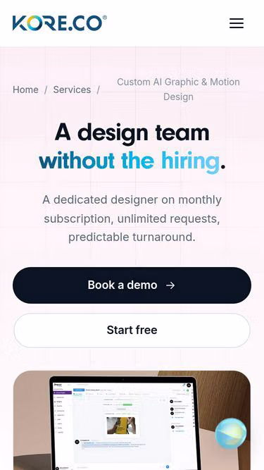 Screenshot of kore.agency