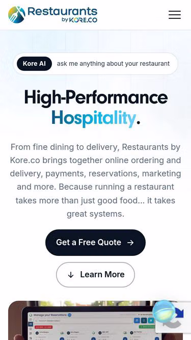 Screenshot of kore.restaurant