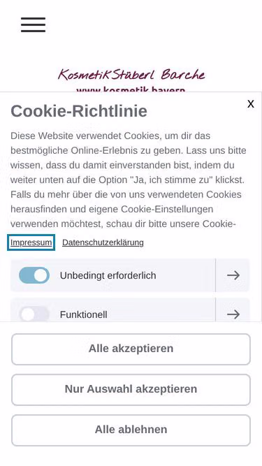 Screenshot of kosmetik.bayern