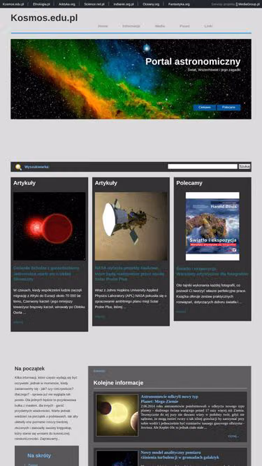 Screenshot of kosmos.edu.pl