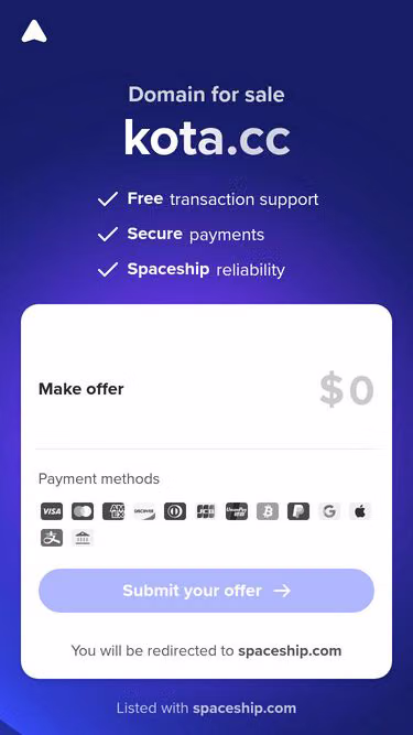 Screenshot of kota.cc