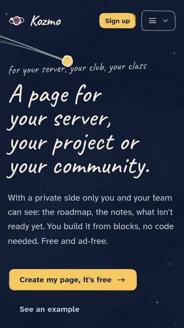 Screenshot of kozmo.ch