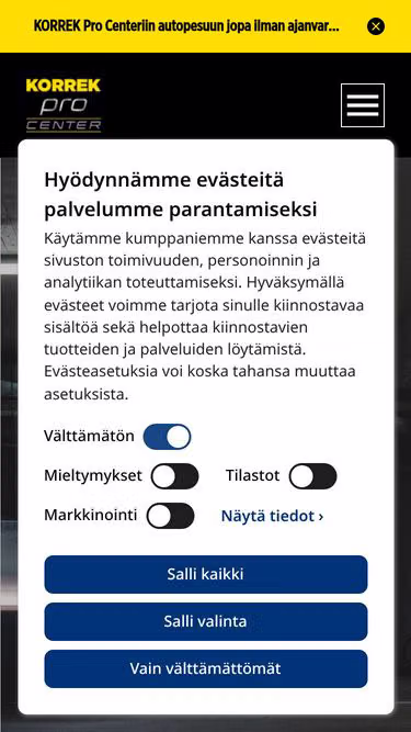 Screenshot of kpc.fi