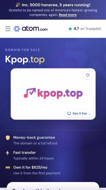 Screenshot of kpop.top