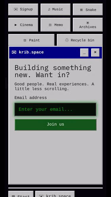 Screenshot of krib.space