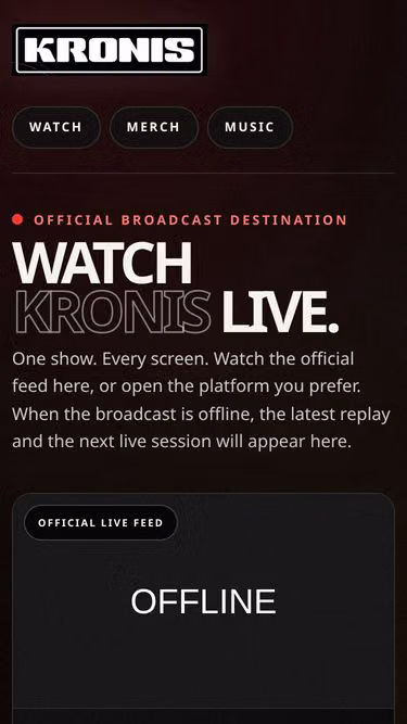 Screenshot of kronis.live