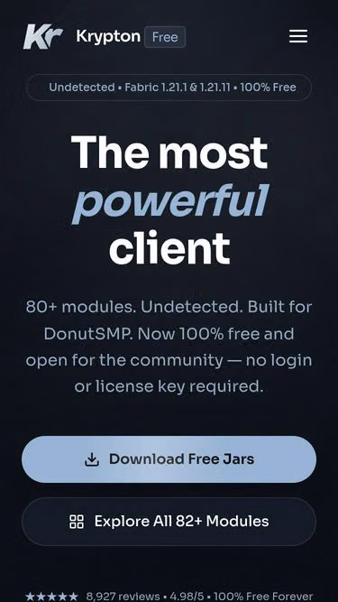 Screenshot of kryptonclient.store