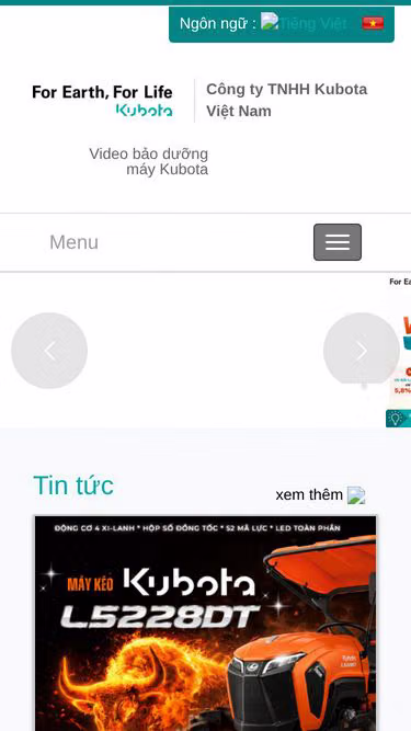 Screenshot of kubota.vn