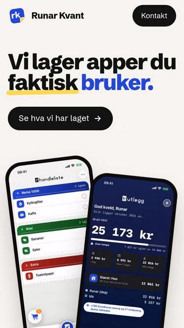 Screenshot of kvant.no