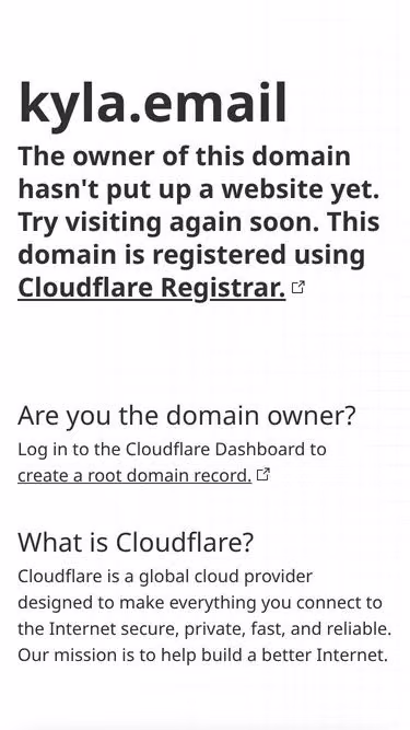 Screenshot of kyla.email