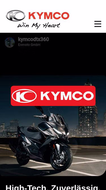 Screenshot of kymco.at