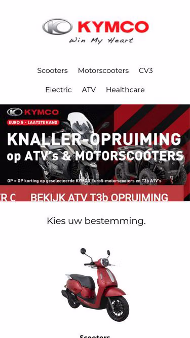 Screenshot of kymco.nl