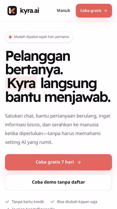 Screenshot of kyra.ai.id