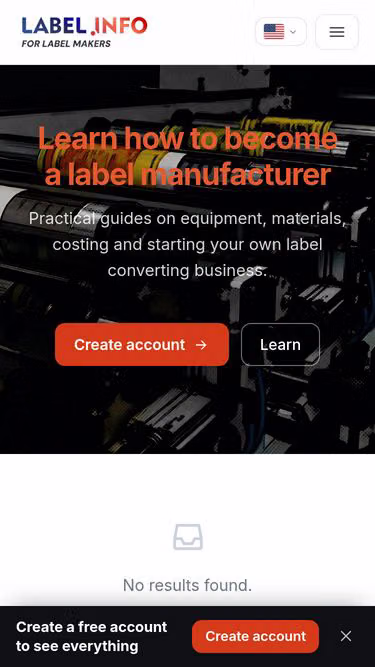 Screenshot of label.info