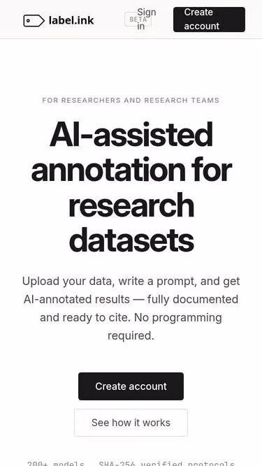 Screenshot of label.ink