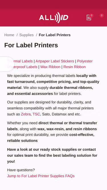 Screenshot of label.sg