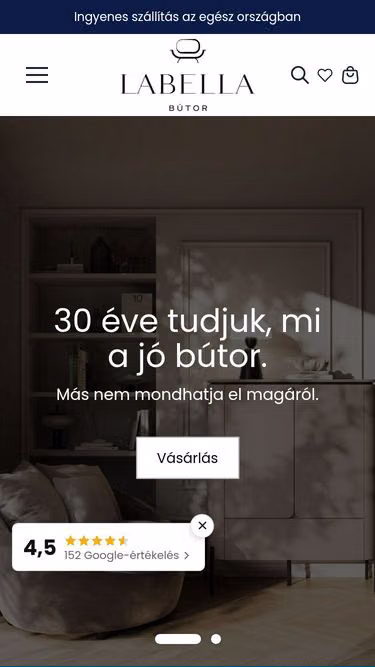 Screenshot of labella.hu