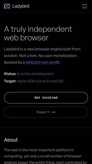 Screenshot of ladybird.org