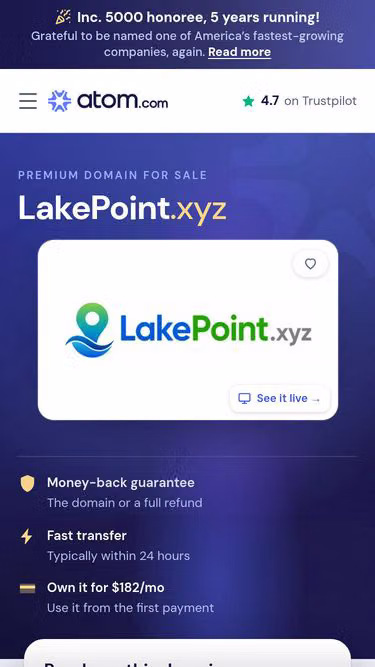 Screenshot of lakepoint.xyz