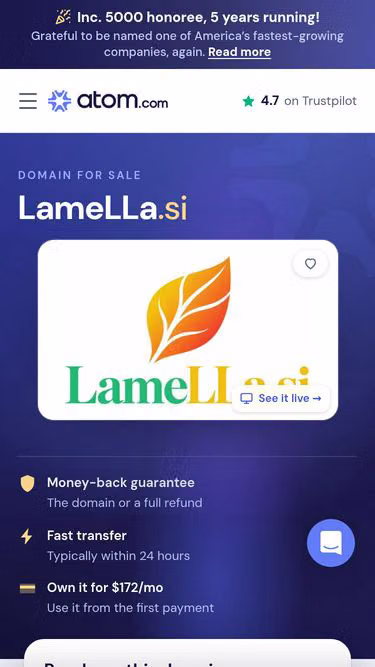 Screenshot of lamella.si