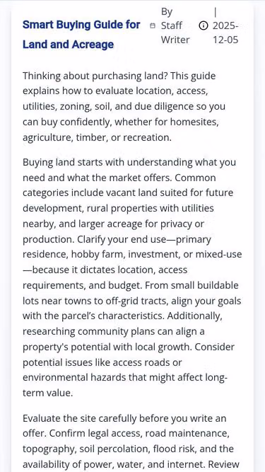 Screenshot of land.deals