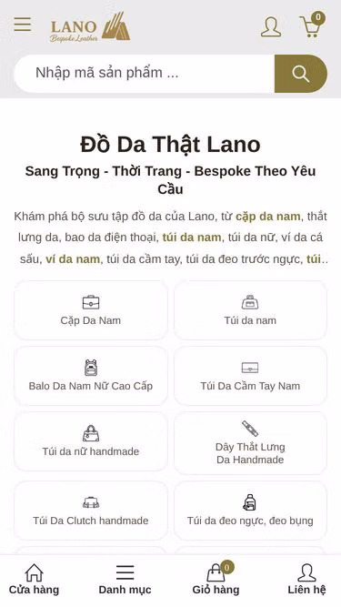 Screenshot of lano.vn