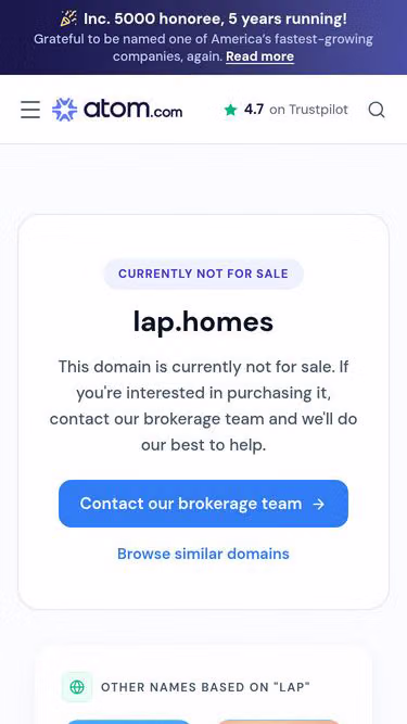 Screenshot of lap.homes