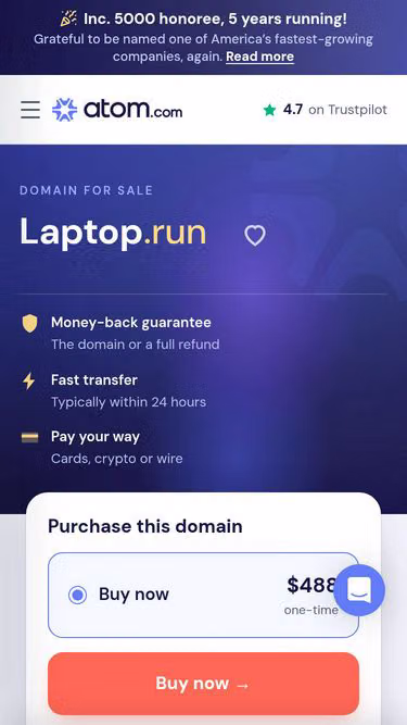 Screenshot of laptop.run