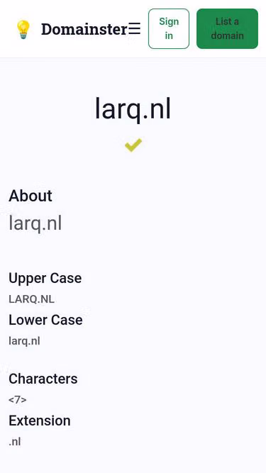 Screenshot of larq.nl