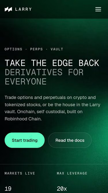 Screenshot of larry.exchange