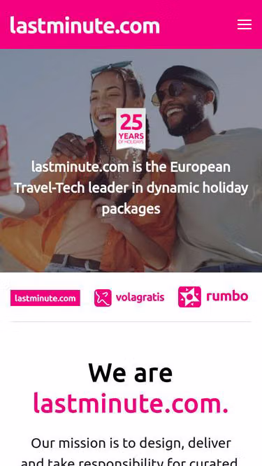 Screenshot of lastminute.group