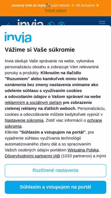 Screenshot of lastminute.sk