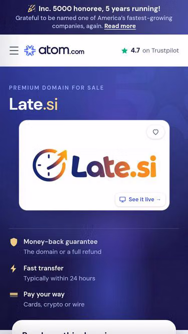 Screenshot of late.si
