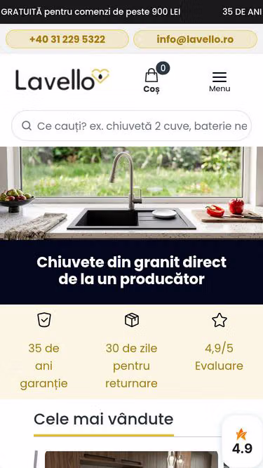 Screenshot of lavello.ro