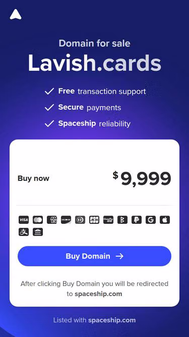 Screenshot of lavish.cards