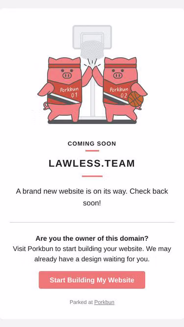 Screenshot of lawless.team